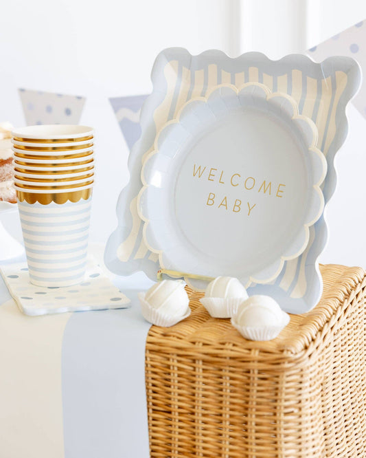 BAB1143 - Welcome Baby Blue Plate