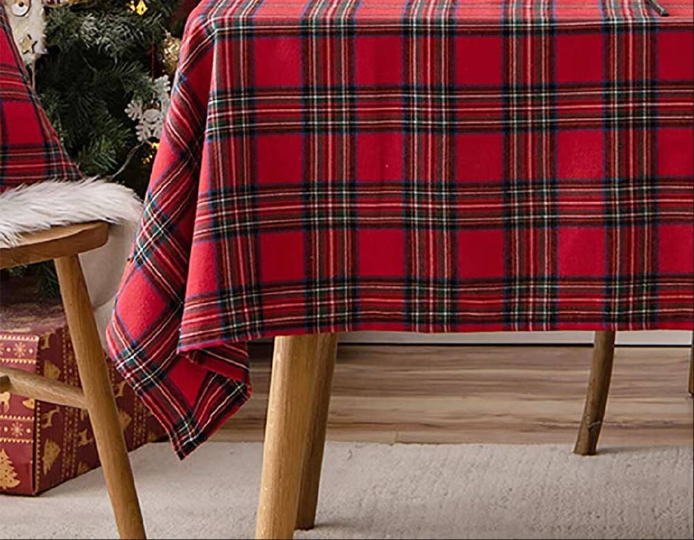 Red Classic Tartan Festive Tablecloth