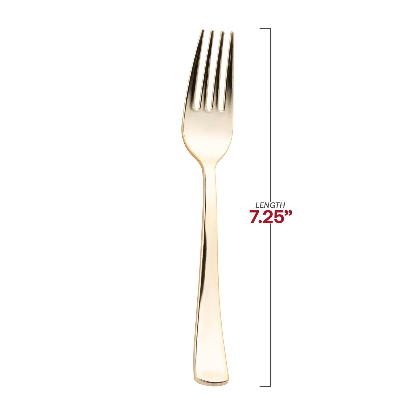 Shiny Metallic Gold Plastic Forks - 24 pcs