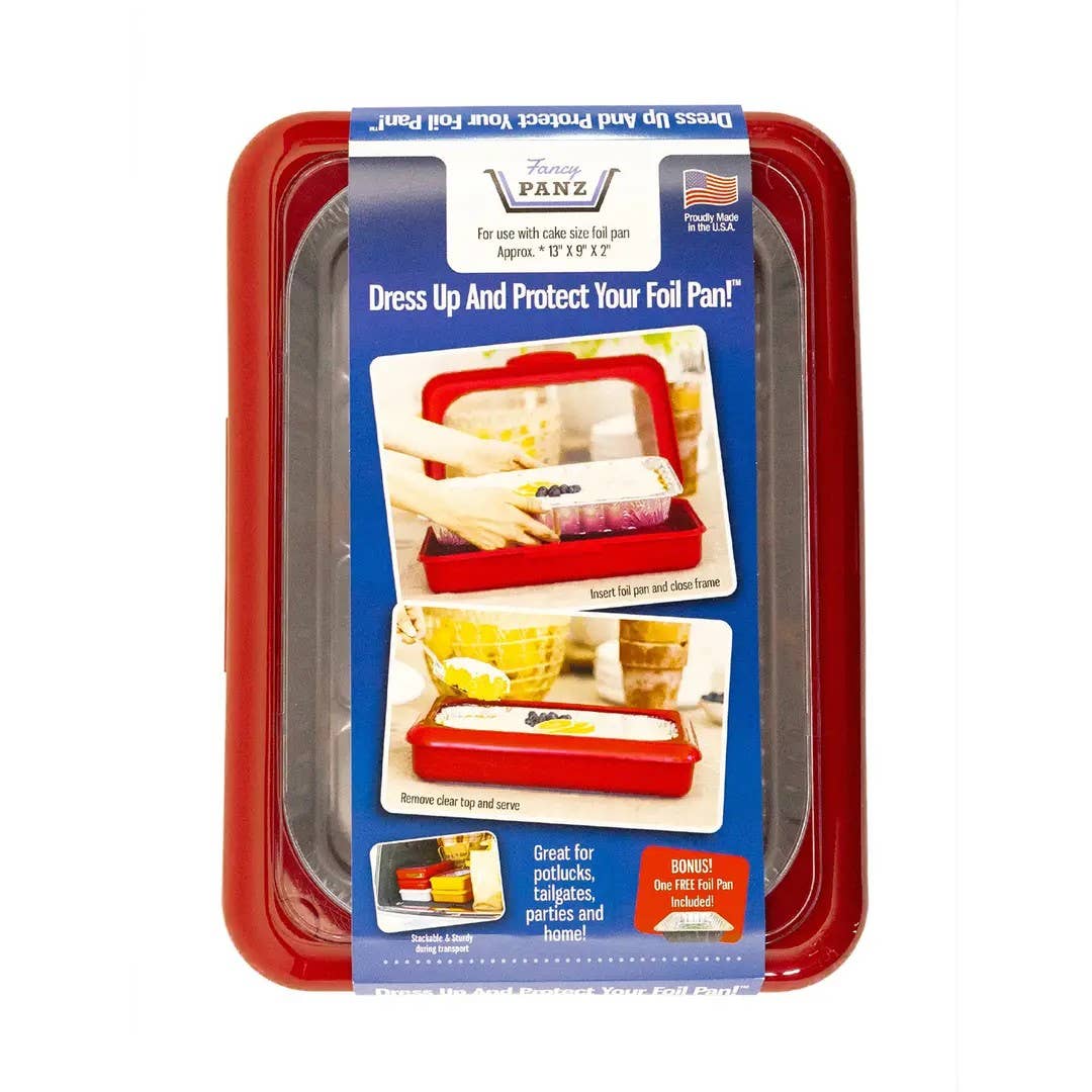 Cake Pan (13 x 9 x 2) Set - Pan Frame w/ Spoon - Red
