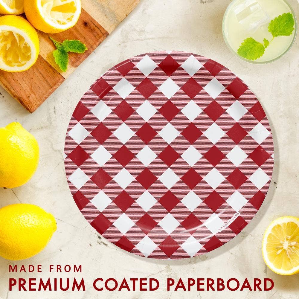 Bulk Classic Gingham Paper Dessert Plate