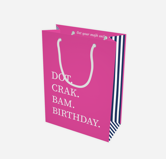 Mahjong Birthday Dot Crak Bam Pink Gift Bag