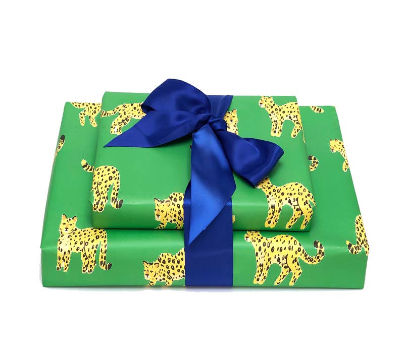 Green Leopard Gift Wrap | Luxury Wrapping Paper by JOSIL Paperie