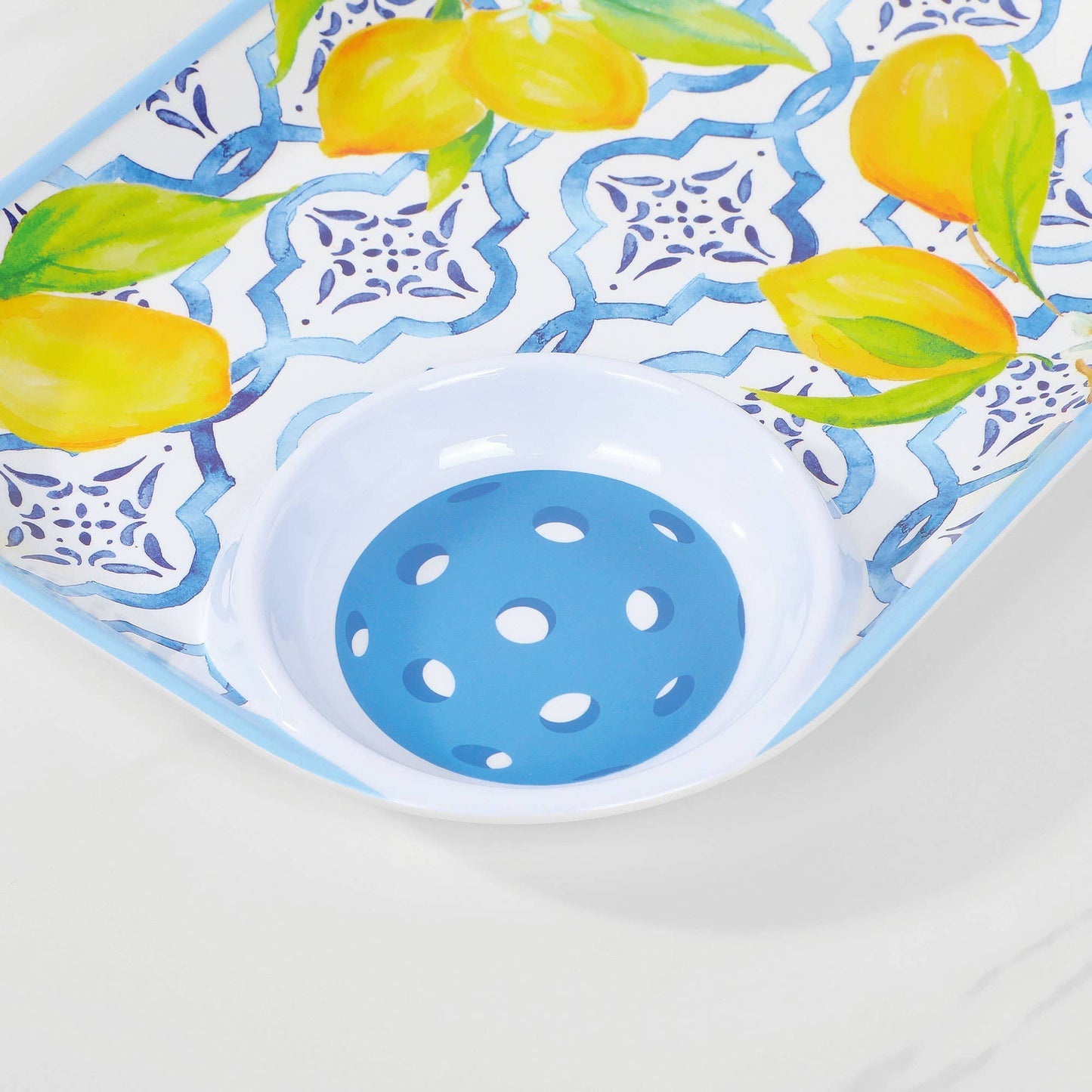 Lemon 15 3/4" Melamine Paddle Chip & Dip Tray