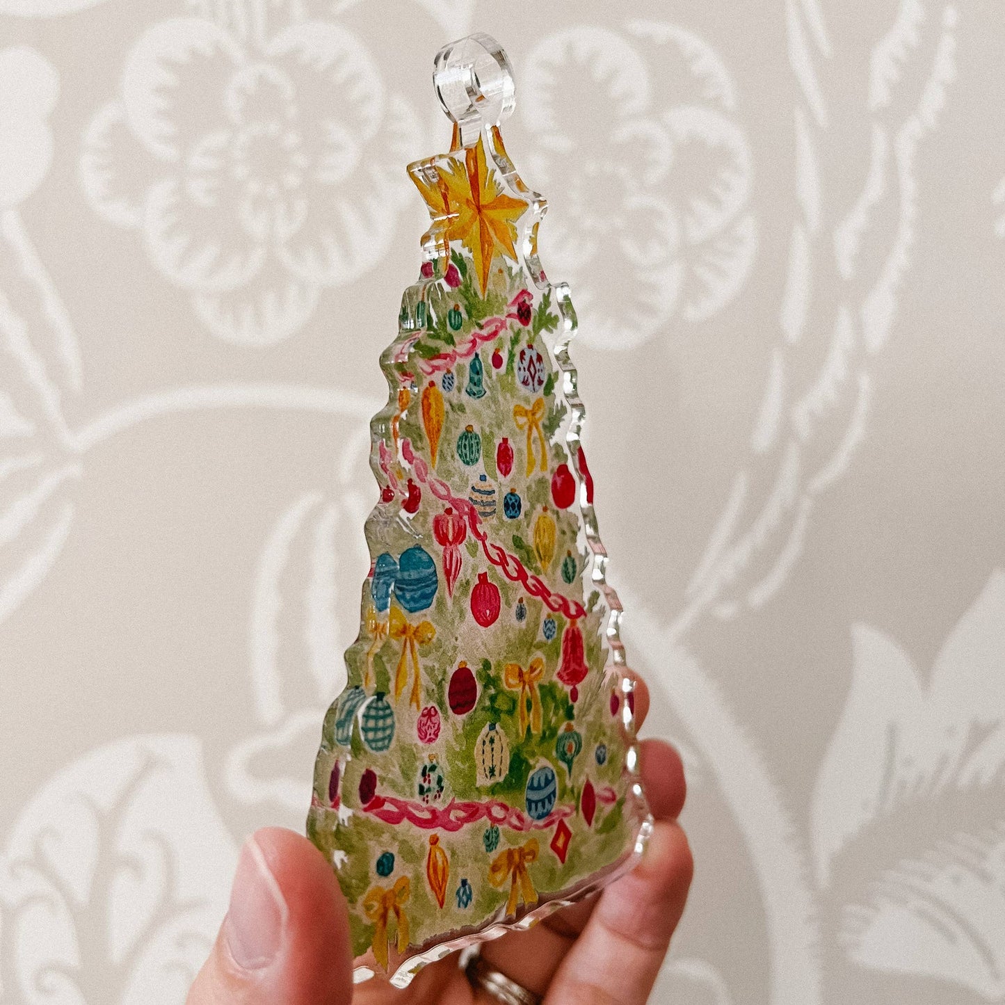 Chloe Christmas Tree Watercolor Acrylic Ornament