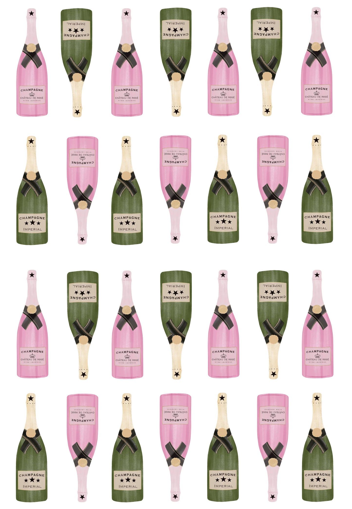 Champagne Bottle Gift Wrap | Luxury Wrapping Paper by JOSIL Paperie