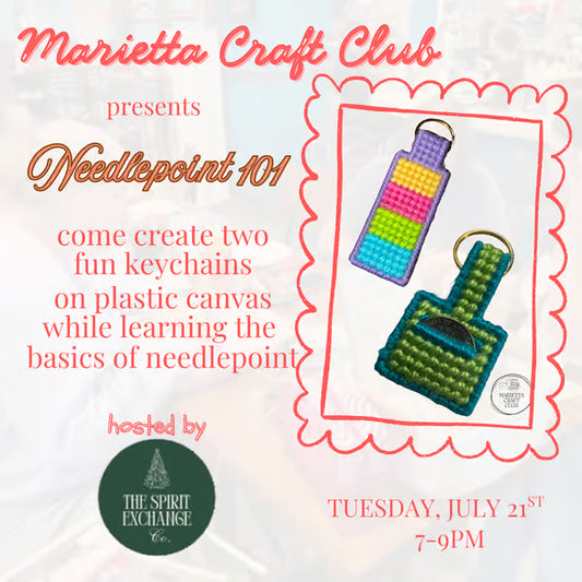 Needlepoint 101 with The Marietta Craft Club - July 21st 2026 (7PM - 9PM)