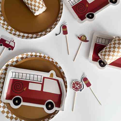 Firetruck Shaped Paper Party Plate (12pcs)