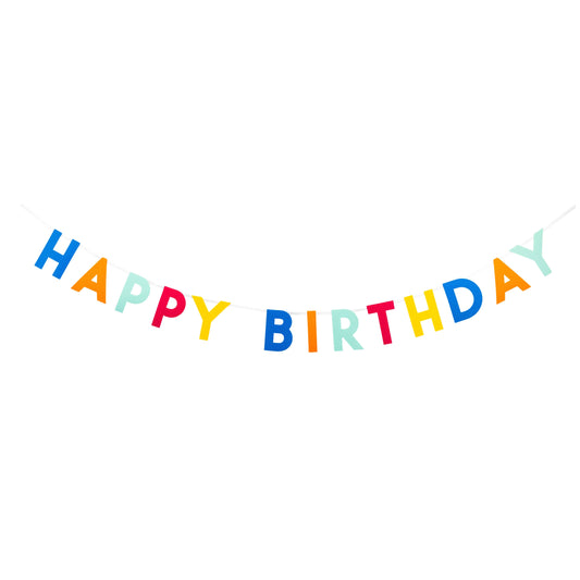 PLBDY02A - Bright Happy Birthday Felt Banner