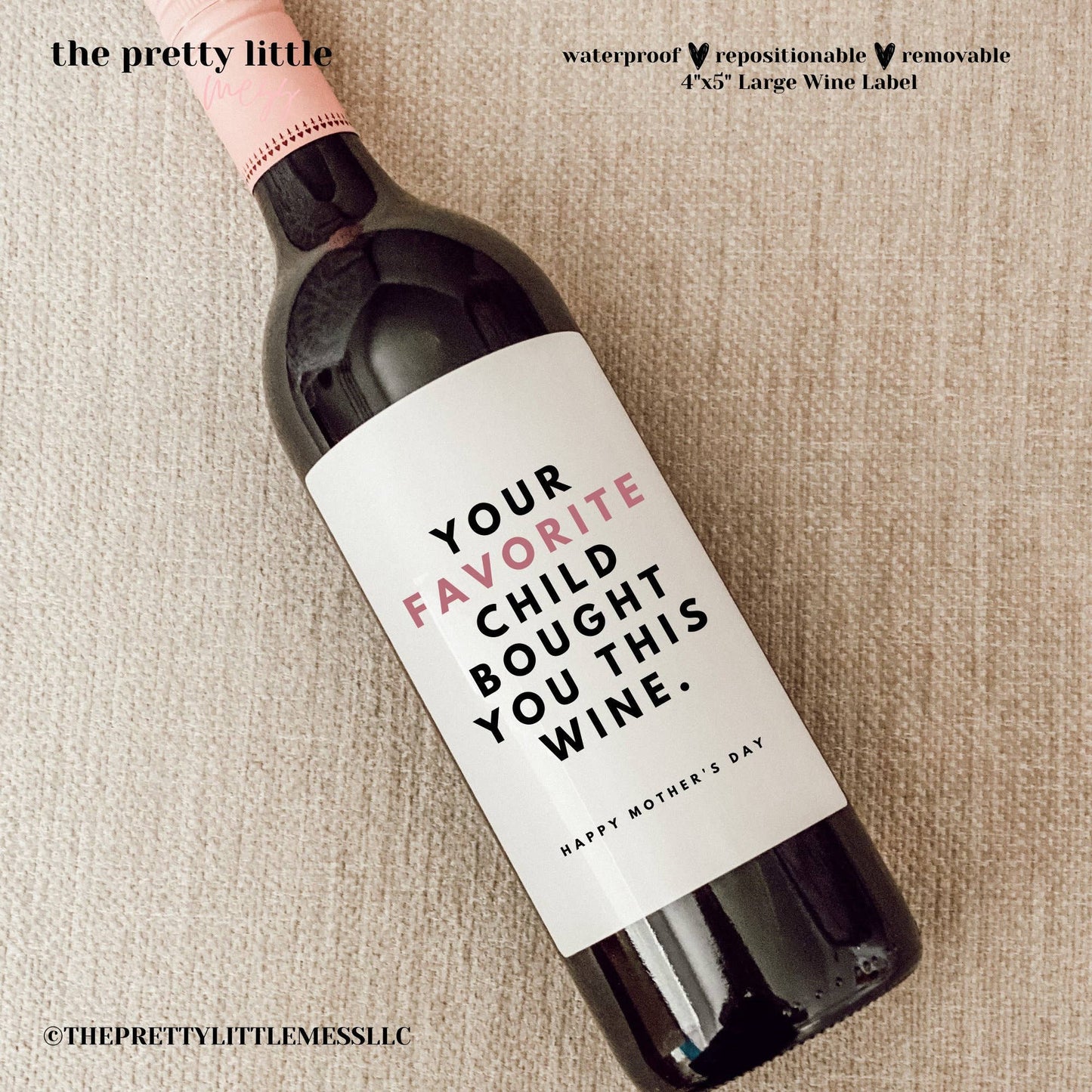 Mother's Day Gift, Mother's Day Wine Label, Funny Mom Gift,