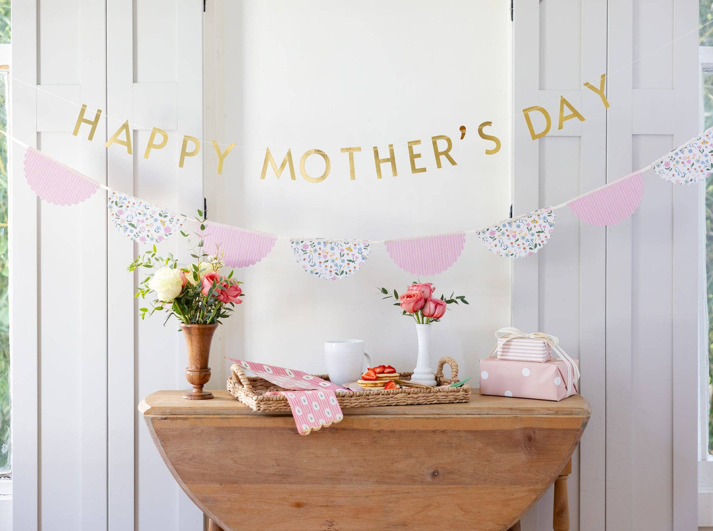 FLR1238 - Striped Floral Dinner Napkin