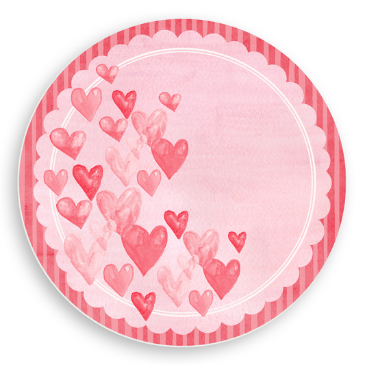 Pink Hearts Vinyl Placemat