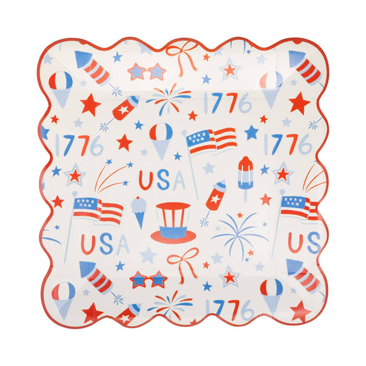 USA1241 - USA Icons Paper Plate - 9"