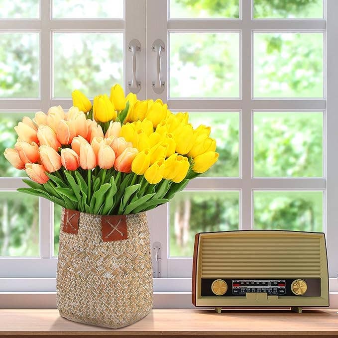 Real Touch Artificial Tulip Flower Gradient