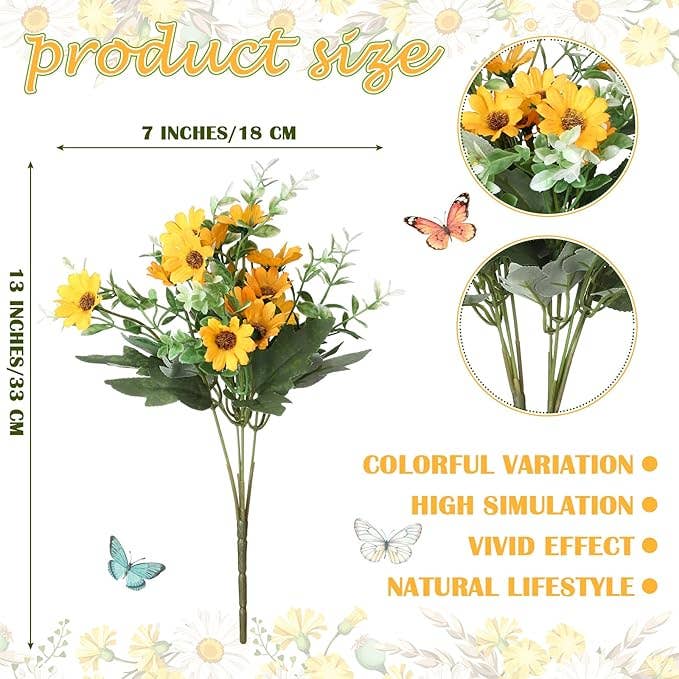 UV-Resistant Artificial Daisy Flower Bundle