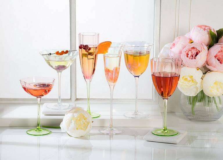 Flower Look Wine Glass-8.5"H(13oz)