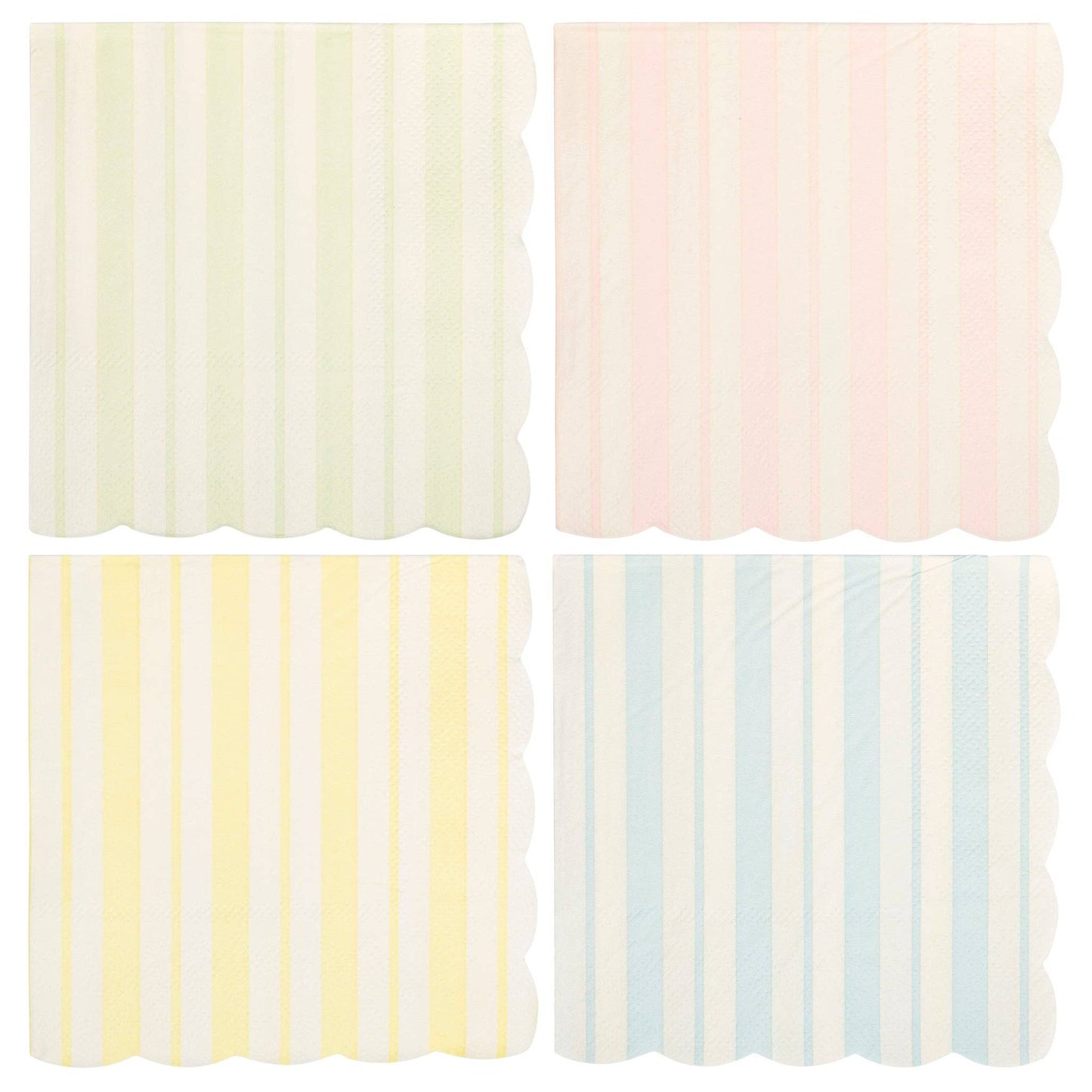 PLNP940 - Striped Scallop Cocktail Napkin Set