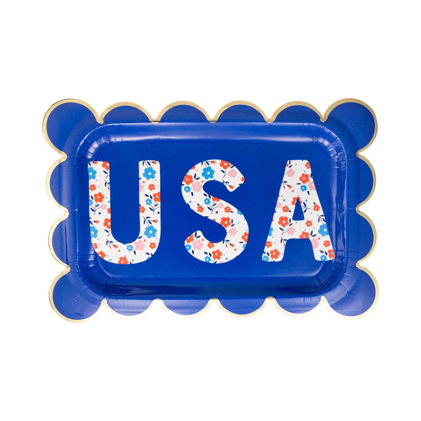 PLPL1047 - Floral USA Plate (8 ct)