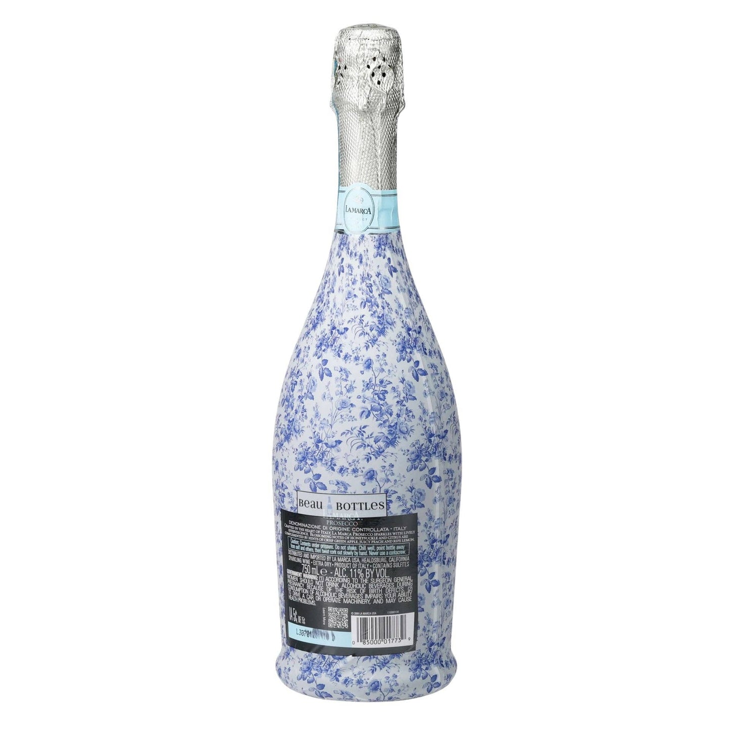Beau Bottles Grandmillenial Blue Floral - Prosecco Collection