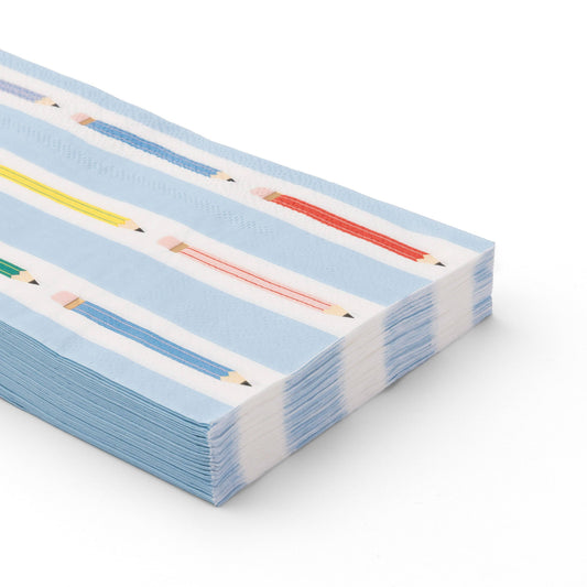 Pencil Stripe Back to School Guest Towels (Set of 20)