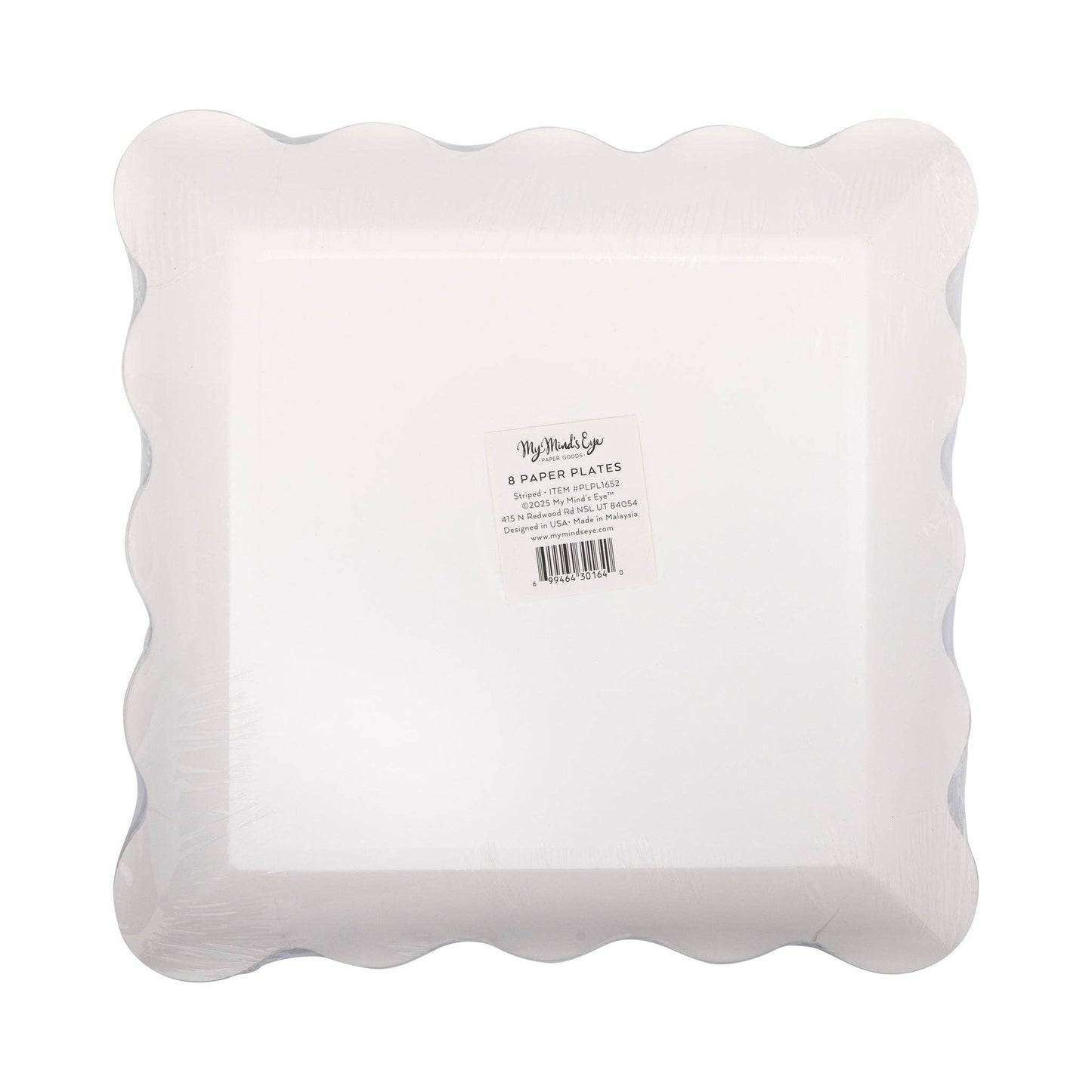 Red and Green Striped Paper Plate Set