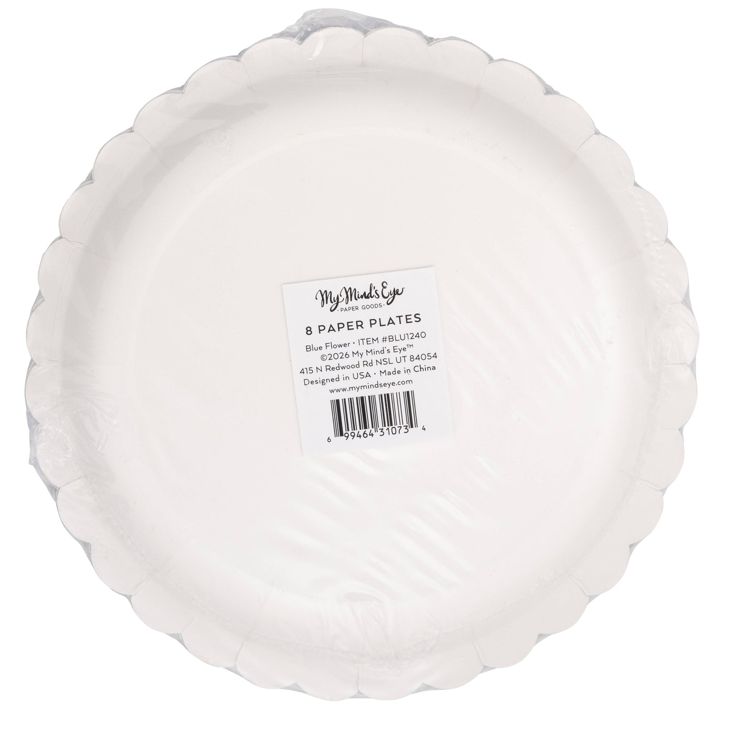 BLU1240 - Round Blue Flower 8" Plate