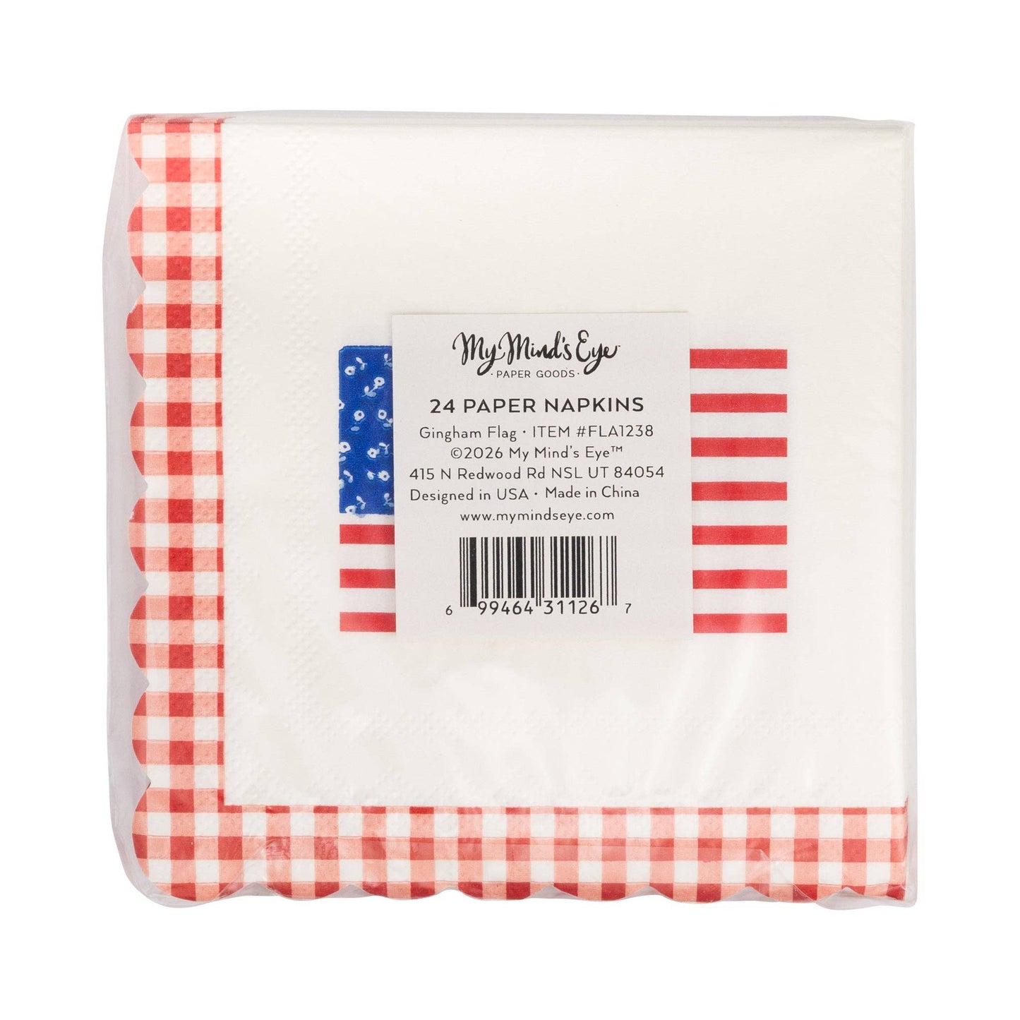 FLA1238 - Gingham Flag Paper Napkin