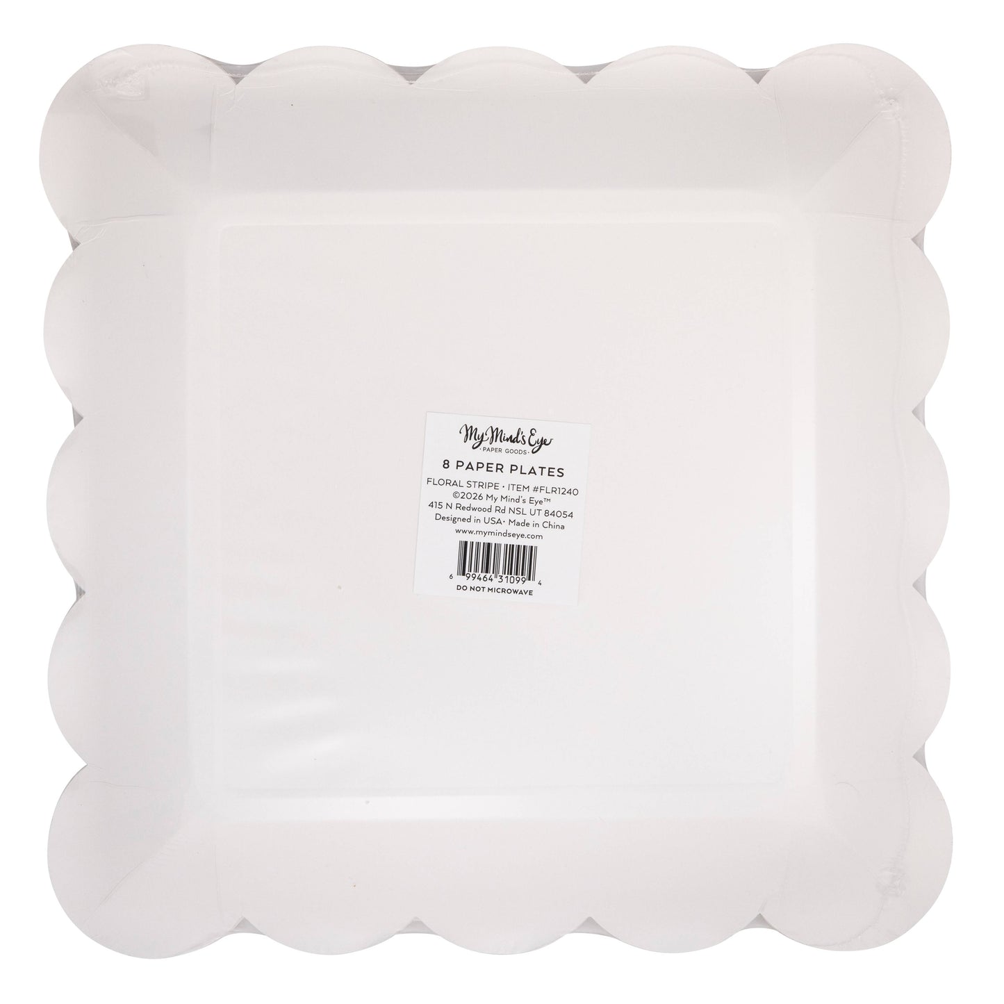 FLR1240 - Striped Floral PInk Plate