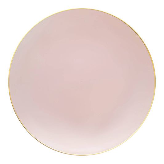 7.5" Pink with Gold Rim Plastic Salad Plates