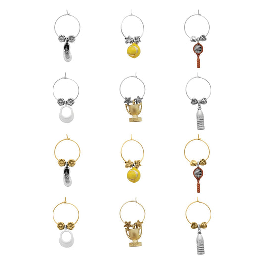 12-Piece Tennis Ace Wine Charms