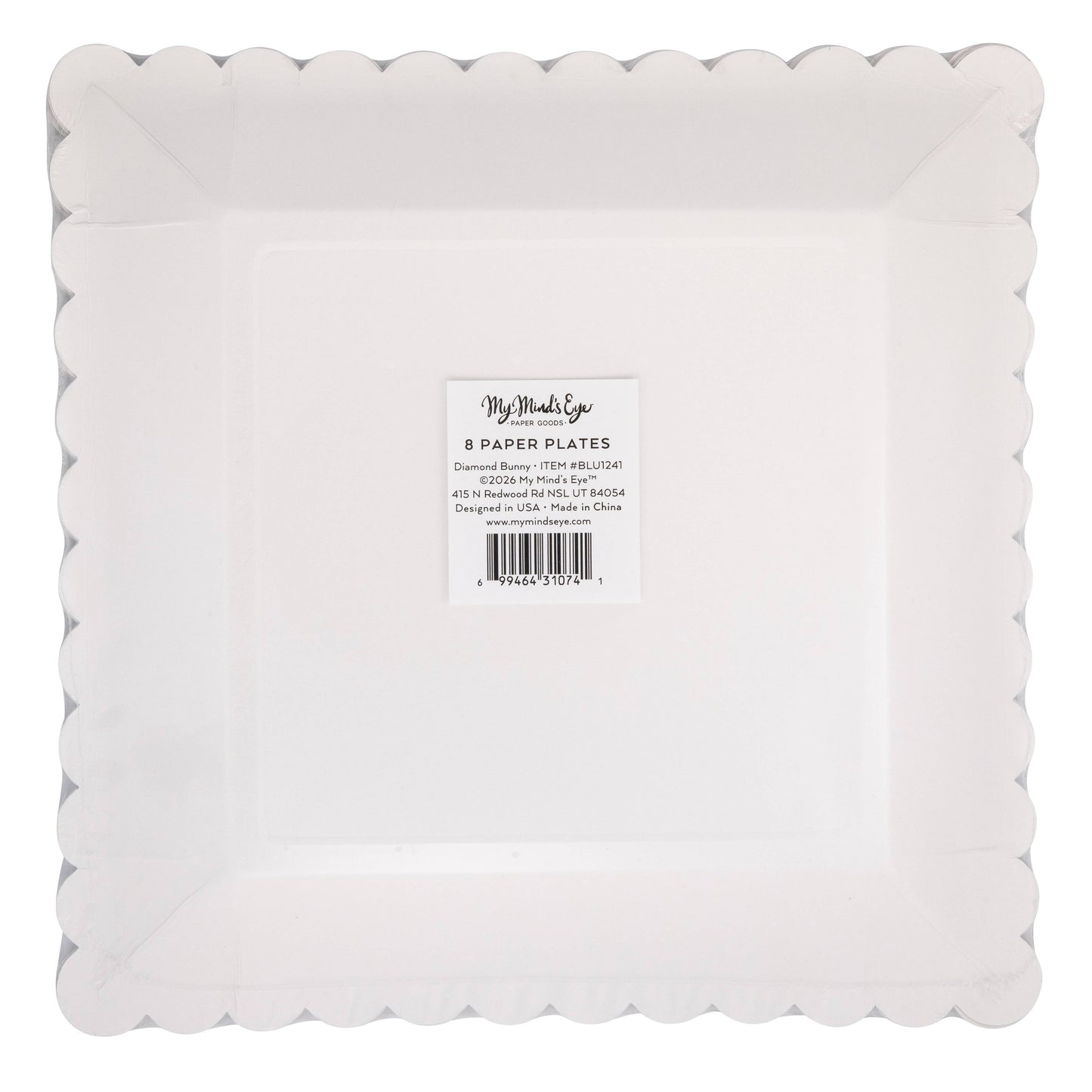 BLU1241 - Diamond Bunny Pattern 9" Plate