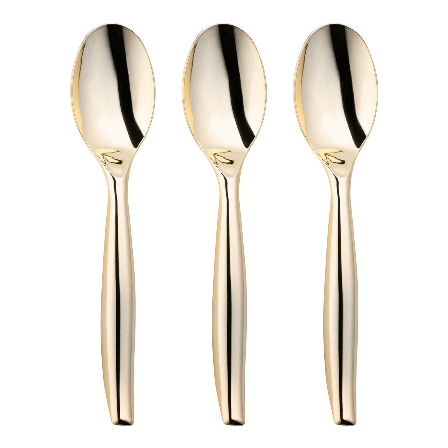 Gold Disposable Plastic Serving Spoons - 5 pcs