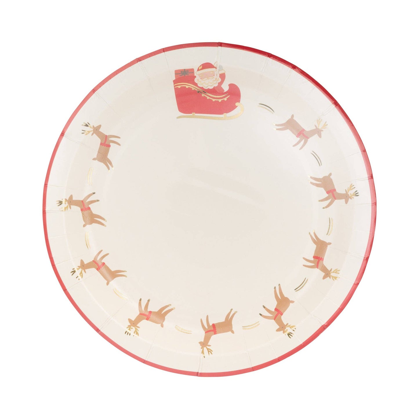 Santa with Reindeer Paper Plate