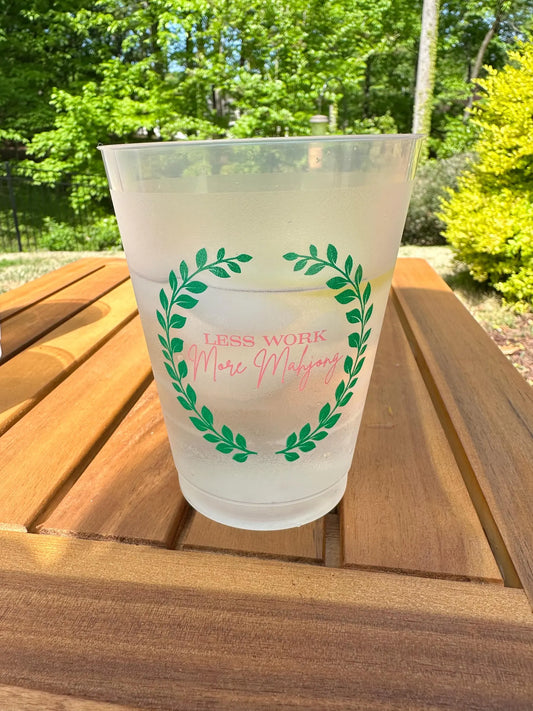 Peachy Mahjong Less Work More Mahjong Cups- Set of 10