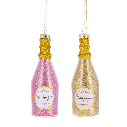 Champagne Bottle Ornaments (2 Colors)