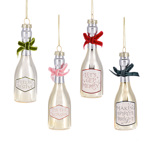 Champagne Bottle Ornament (4 Colors)