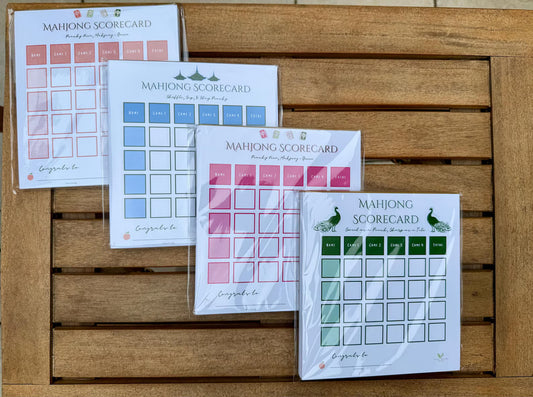 Peachy Mahjong Green Score Card Set
